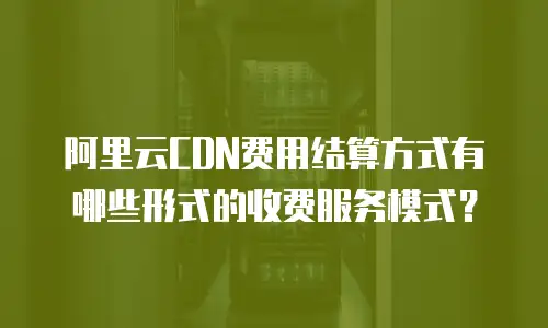 阿里云CDN费用结算方式有哪些形式的收费服务模式？