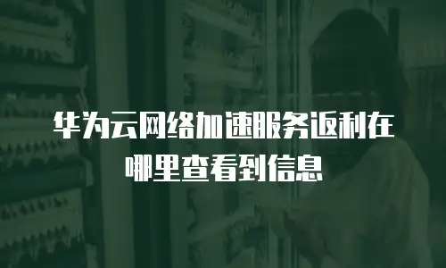 华为云网络加速服务返利在哪里查看到信息