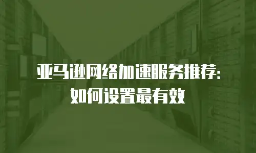 亚马逊网络加速服务推荐：如何设置最有效