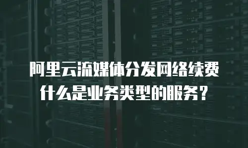 阿里云流媒体分发网络续费什么是业务类型的服务？