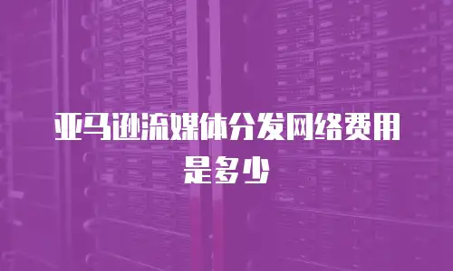 亚马逊流媒体分发网络费用是多少
