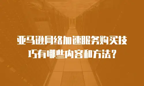 亚马逊网络加速服务购买技巧有哪些内容和方法？