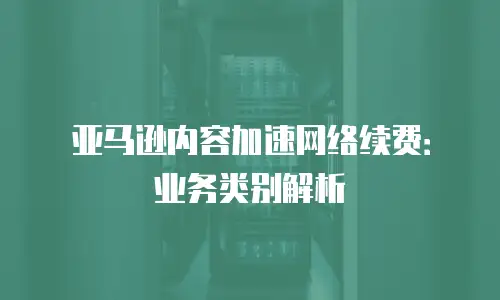亚马逊内容加速网络续费：业务类别解析