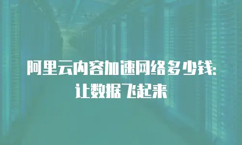 阿里云内容加速网络多少钱：让数据飞起来