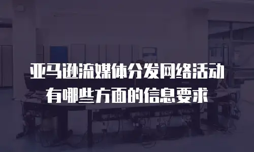 亚马逊流媒体分发网络活动有哪些方面的信息要求