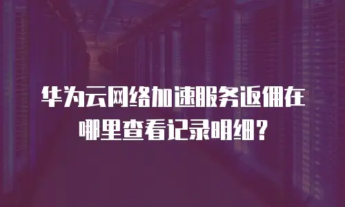 华为云网络加速服务返佣在哪里查看记录明细？