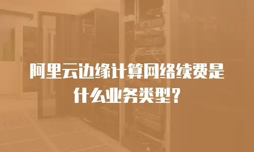 阿里云边缘计算网络续费是什么业务类型？