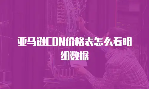 亚马逊CDN价格表怎么看明细数据