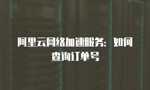 阿里云网络加速服务：如何查询订单号