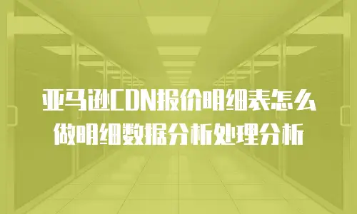 亚马逊CDN报价明细表怎么做明细数据分析处理分析