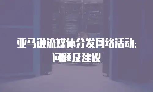 亚马逊流媒体分发网络活动:问题及建议