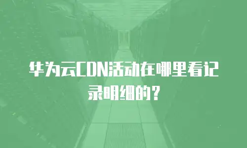 华为云CDN活动在哪里看记录明细的？