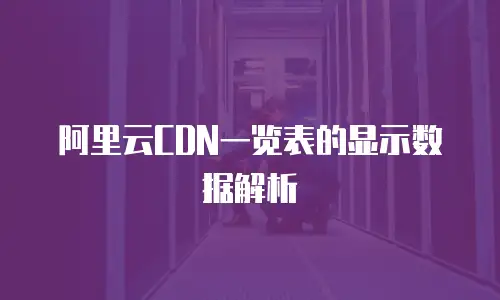 阿里云CDN一览表的显示数据解析