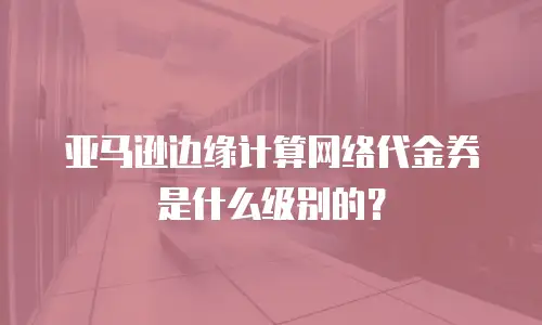 亚马逊边缘计算网络代金券是什么级别的？