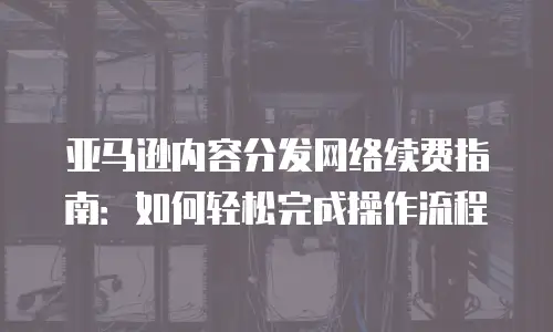亚马逊内容分发网络续费指南：如何轻松完成操作流程