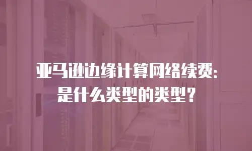 亚马逊边缘计算网络续费：是什么类型的类型？