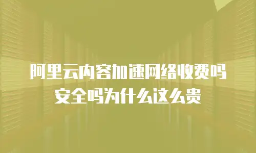 阿里云内容加速网络收费吗安全吗为什么这么贵