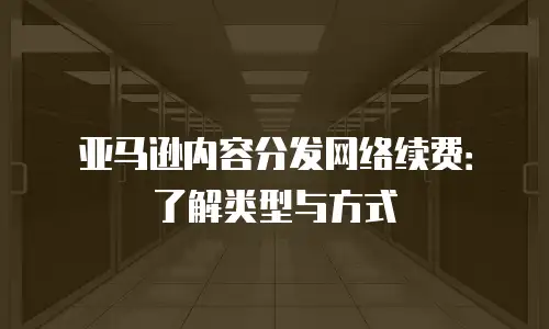 亚马逊内容分发网络续费：了解类型与方式
