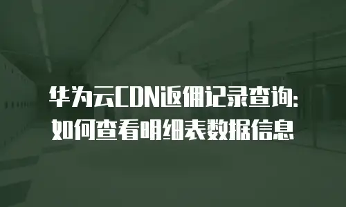 华为云CDN返佣记录查询：如何查看明细表数据信息