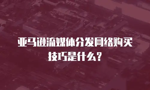 亚马逊流媒体分发网络购买技巧是什么？