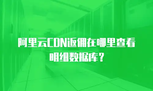阿里云CDN返佣在哪里查看明细数据库？