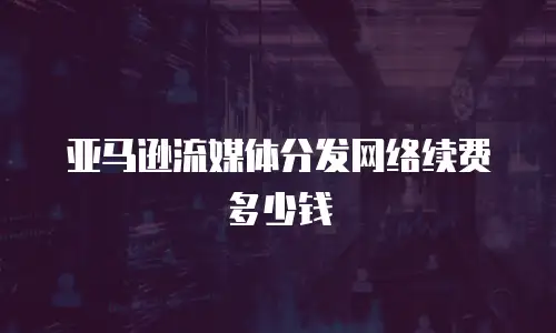 亚马逊流媒体分发网络续费多少钱