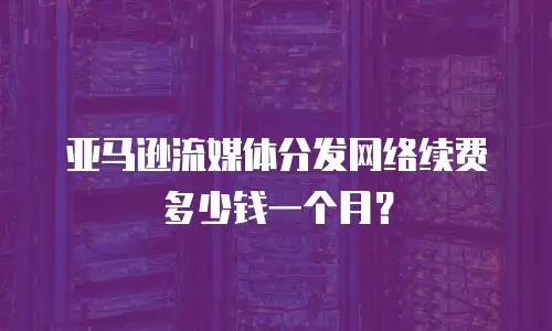亚马逊流媒体分发网络续费多少钱一个月？