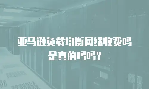 亚马逊负载均衡网络收费吗是真的吗吗？
