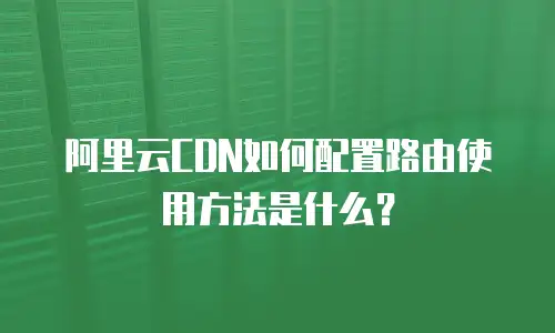 阿里云CDN如何配置路由使用方法是什么？