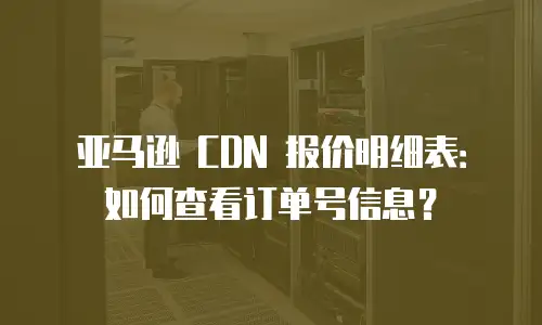 亚马逊 CDN 报价明细表：如何查看订单号信息？