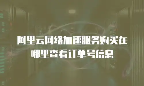 阿里云网络加速服务购买在哪里查看订单号信息