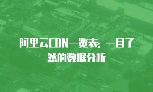 阿里云CDN一览表: 一目了然的数据分析
