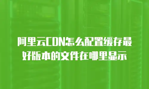 阿里云CDN怎么配置缓存最好版本的文件在哪里显示