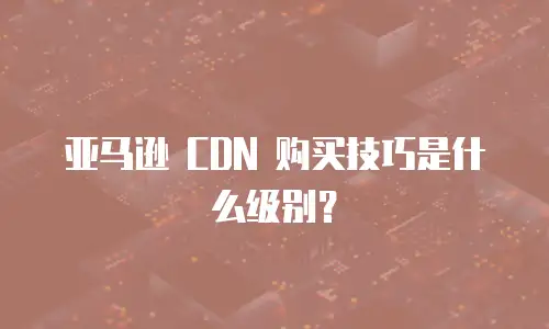 亚马逊 CDN 购买技巧是什么级别？
