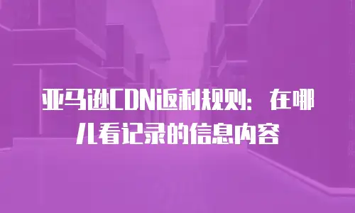 亚马逊CDN返利规则：在哪儿看记录的信息内容