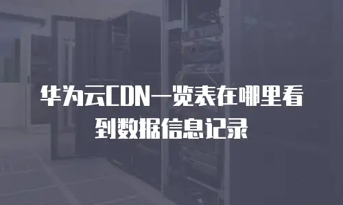 华为云CDN一览表在哪里看到数据信息记录