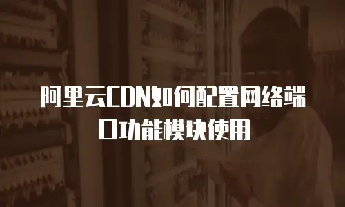 阿里云CDN如何配置网络端口功能模块使用