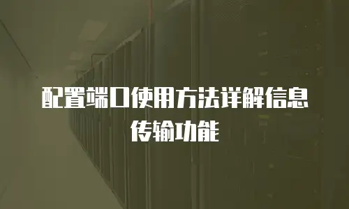 配置端口使用方法详解信息传输功能