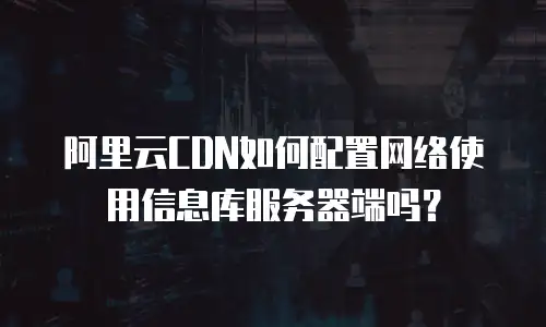 阿里云CDN如何配置网络使用信息库服务器端吗？