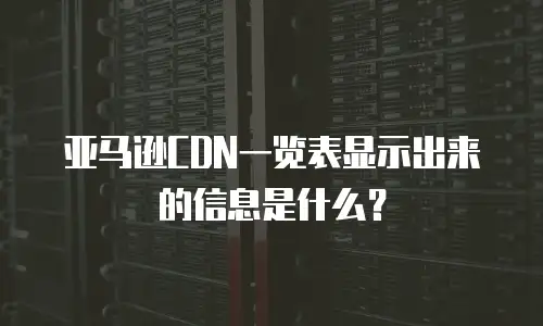  亚马逊CDN一览表显示出来的信息是什么？