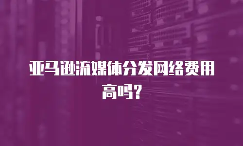 亚马逊流媒体分发网络费用高吗？