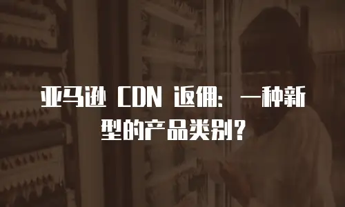 亚马逊 CDN 返佣：一种新型的产品类别？