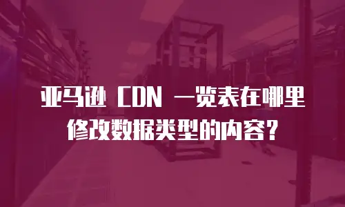 亚马逊 CDN 一览表在哪里修改数据类型的内容？