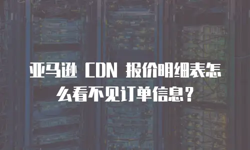 亚马逊 CDN 报价明细表怎么看不见订单信息？