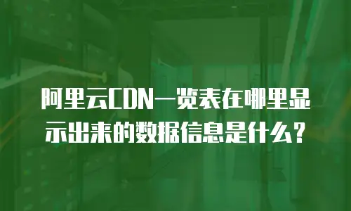 阿里云CDN一览表在哪里显示出来的数据信息是什么？