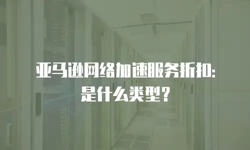 亚马逊网络加速服务折扣：是什么类型？