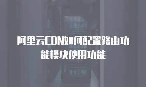 阿里云CDN如何配置路由功能模块使用功能