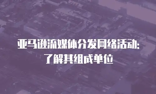 亚马逊流媒体分发网络活动: 了解其组成单位