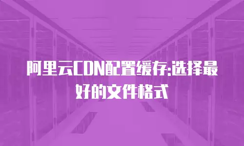 阿里云CDN配置缓存:选择最好的文件格式