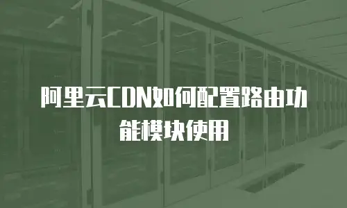 阿里云CDN如何配置路由功能模块使用